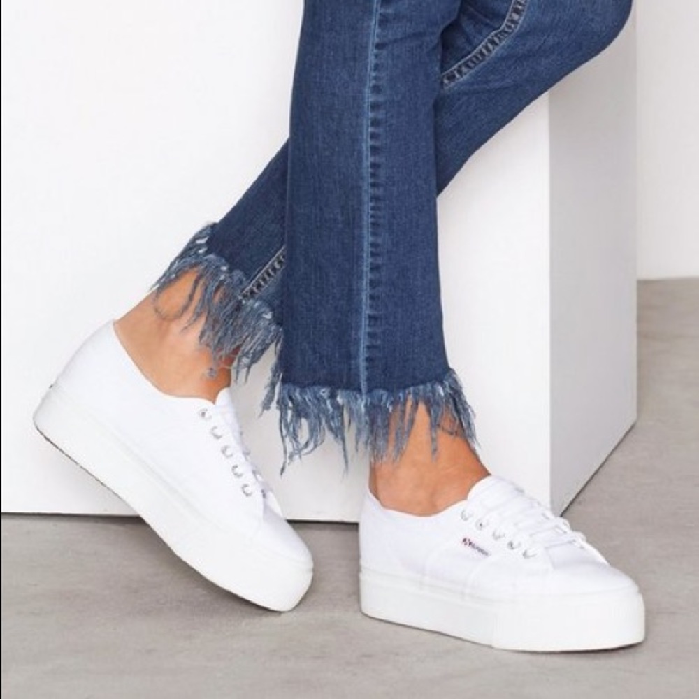 Superga 2790 Platform Sneakers (White)
